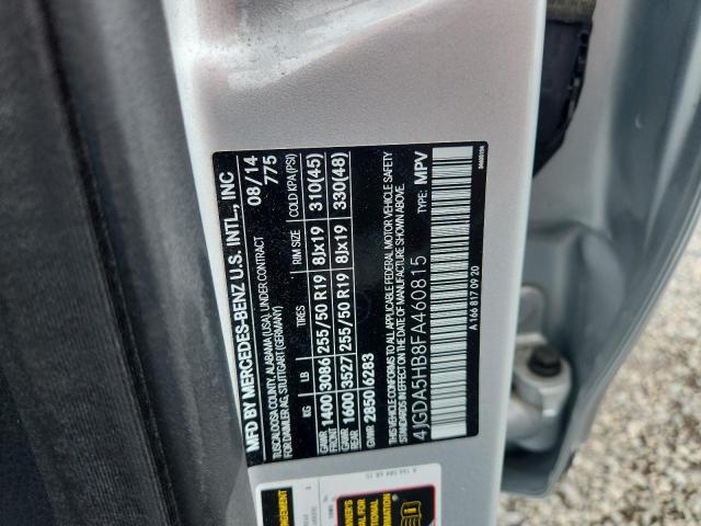 4JGDA5HB8FA460815 - 2015 MERCEDES-BENZ ML 350 4MATIC SILVER photo 13