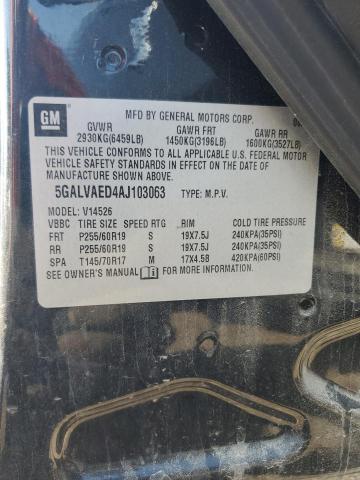 5GALVAED4AJ103063 - 2010 BUICK ENCLAVE CX Qara foto 14