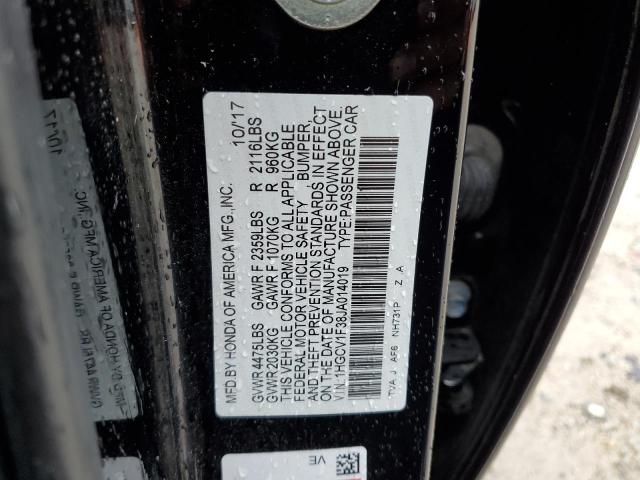 1HGCV1F38JA014019 - 2018 HONDA ACCORD SPORT Қара фото 12