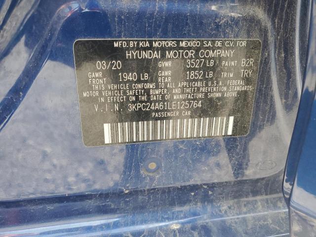 3KPC24A61LE125764 - 2020 HYUNDAI ACCENT SE BLUE photo 12