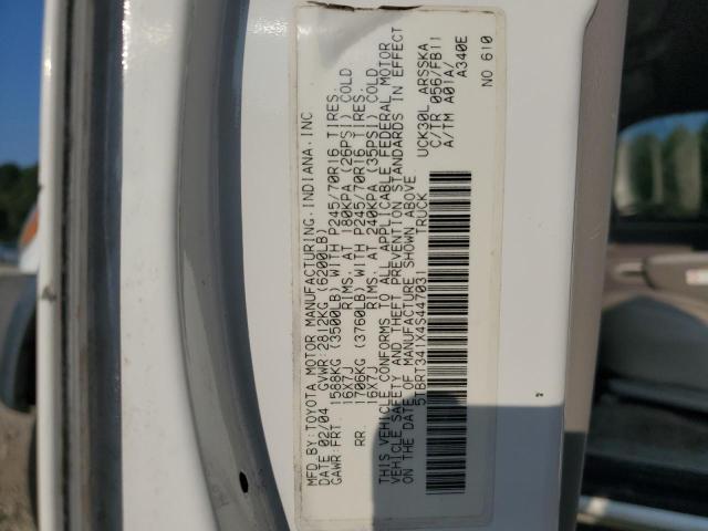 5TBRT341X4S447031 - 2004 TOYOTA TUNDRA ACCESS CAB SR5 WHITE photo 12