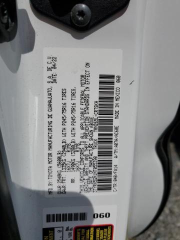 3TYRX5GN1NT055390 - 2022 TOYOTA TACOMA ACCESS CAB თეთრი ფოტო 12