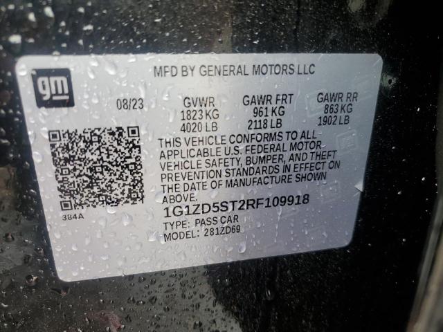 1G1ZD5ST2RF109918 - 2024 CHEVROLET MALIBU LT 黑色 照片 12