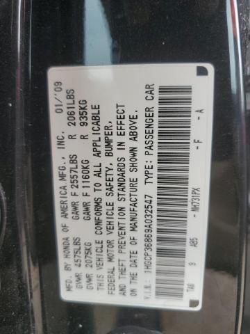 1HGCP36869A032547 - 2009 HONDA ACCORD EXL BLACK photo 13