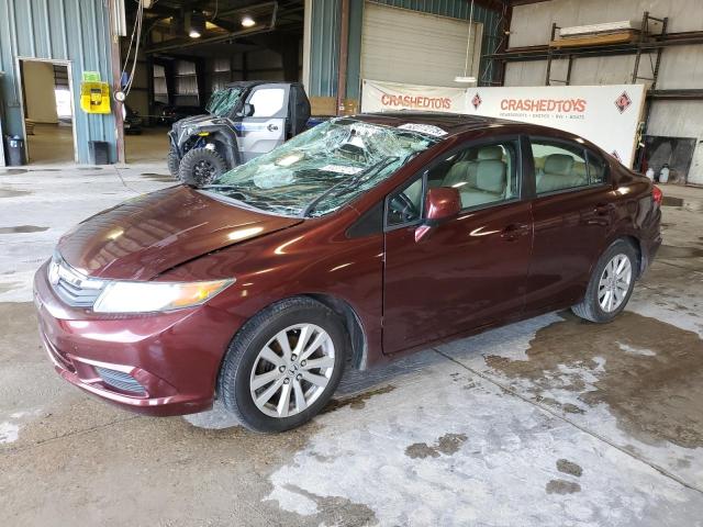 19XFB2F9XCE048185 - 2012 HONDA CIVIC EXL MAROON photo 1