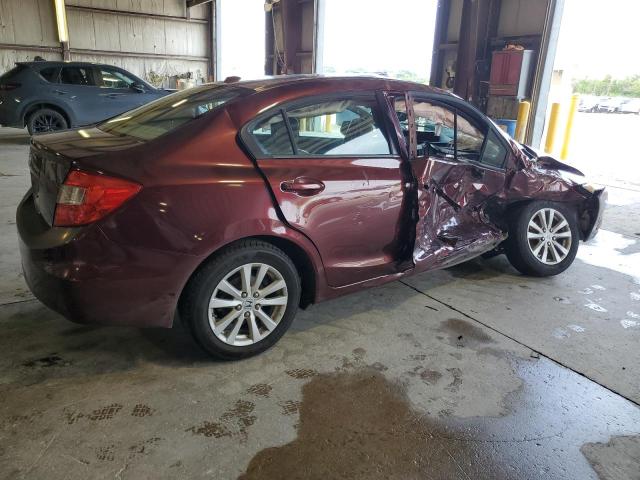 19XFB2F9XCE048185 - 2012 HONDA CIVIC EXL MAROON photo 3