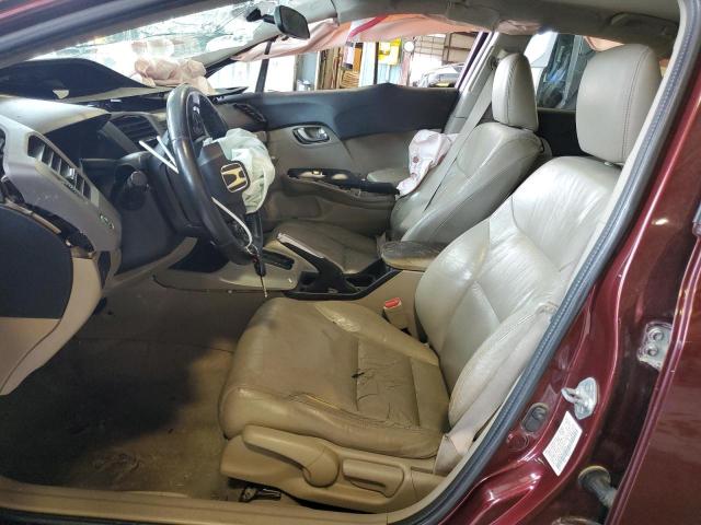 19XFB2F9XCE048185 - 2012 HONDA CIVIC EXL MAROON photo 7