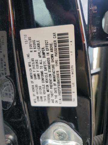 1HGCP2F8XBA059878 - 2011 HONDA ACCORD EXL BLACK photo 12