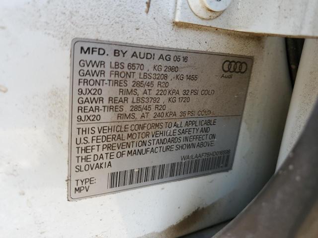 WA1LAAF75HD016598 - 2017 AUDI Q7 PREMIUM PLUS Weiß Foto 13