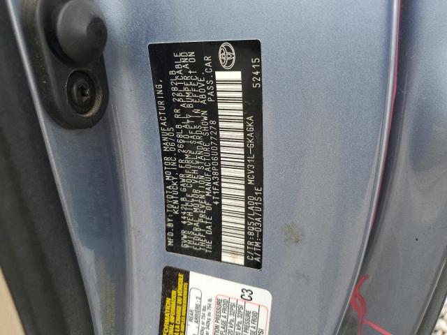 4T1FA38P06U077278 - 2006 TOYOTA CAMRY SOLA SE BLUE photo 12