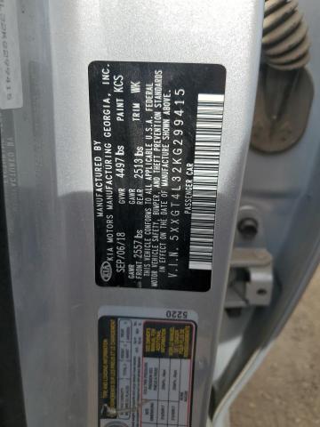 5XXGT4L32KG299415 - 2019 KIA OPTIMA LX SILVER photo 12