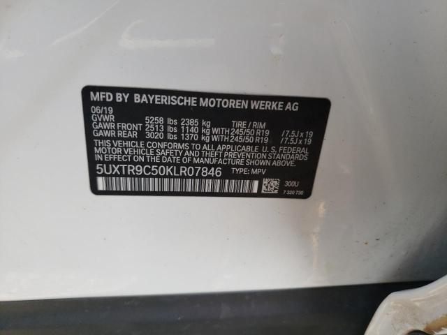 5UXTR9C50KLR07846 - 2019 BMW X3 XDRIVE30I WHITE photo 13