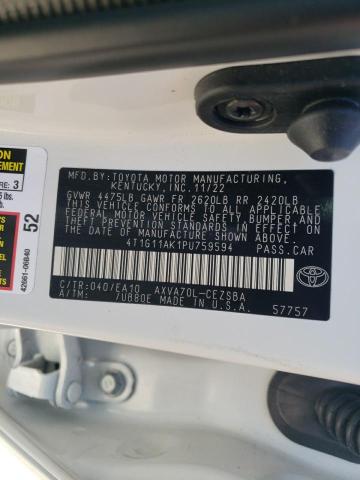 4T1G11AK1PU759594 - 2023 TOYOTA CAMRY SE NIGHT SHADE WHITE photo 13