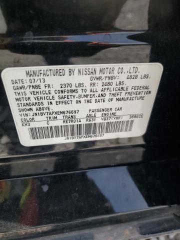 JN1BV7APXEM676697 - 2014 INFINITI Q50 BASE BLACK photo 12