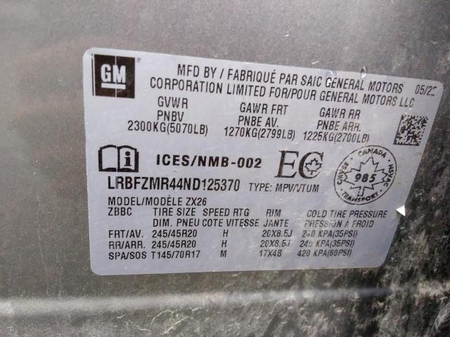 LRBFZMR44ND125370 - 2022 BUICK ENVISION PREFERRED CHARCOAL photo 12