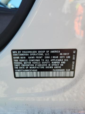 1VWDT7A38HC074543 - 2017 VOLKSWAGEN PASSAT R-LINE თეთრი ფოტო 13
