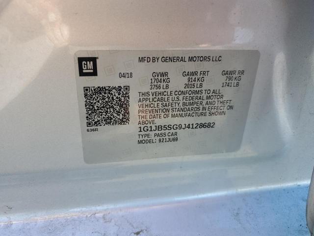 1G1JB5SG9J4128682 - 2018 CHEVROLET SONIC LS 银色 照片 12