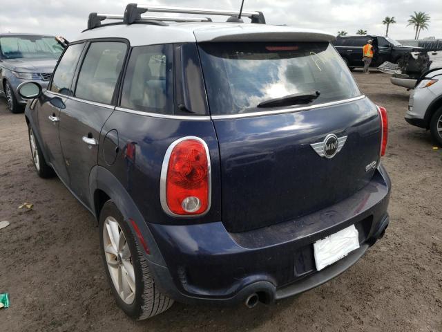 WMWZC3C53DWP22571 - 2013 MINI COOPER S COUNTRYMAN BLUE photo 3