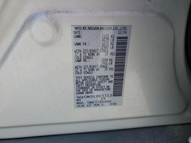 5N1AT2MV2FC803313 - 2015 NISSAN ROGUE S 银色 照片 13