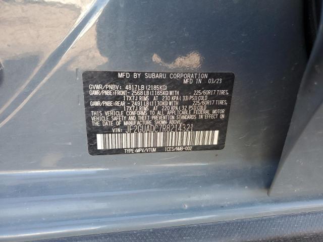 JF2GUADC7R8214321 - 2024 SUBARU CROSSTREK PREMIUM أزرق صورة 13