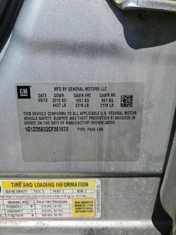 1G1ZD5E02CF361872 - 2012 CHEVROLET MALIBU 2LT 银色 照片 12