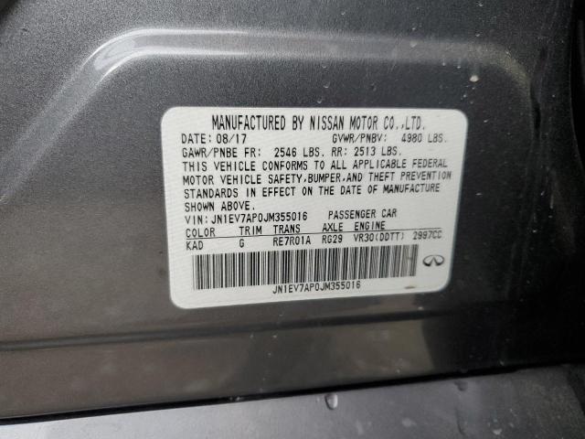 JN1EV7AP0JM355016 - 2018 INFINITI Q50 LUXE Boz foto 10