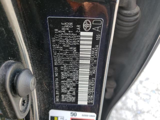 2T1BURHE1JC038507 - 2018 TOYOTA COROLLA L ნაცრისფერი ფოტო 12