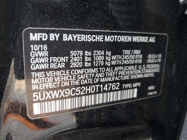 5UXWX9C52H0T14762 - 2017 BMW X3 XDRIVE28I BLACK photo 13