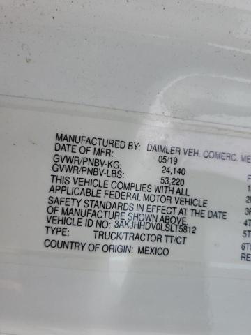 3AKJHHDV0LSLT5812 - 2020 FREIGHTLINER CASCADIA 1 白色 照片 10