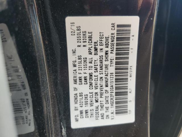 1HGCR2F90GA151236 - 2016 HONDA ACCORD EXL BLACK photo 12