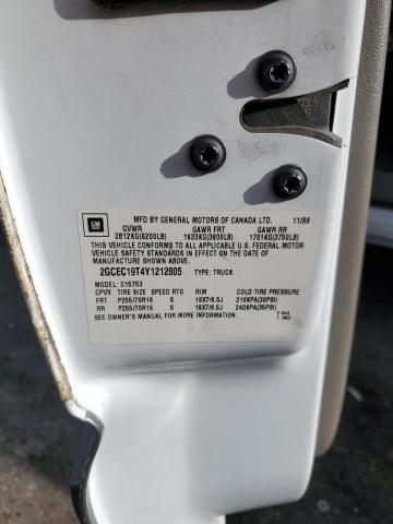 2GCEC19T4Y1212805 - 2000 CHEVROLET SILVERADO C1500 白色 照片 12