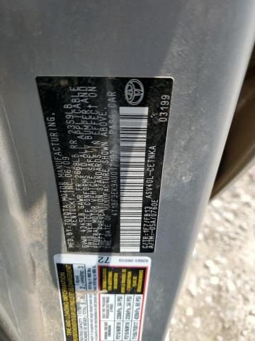 4T1BF3EK9AU017193 - 2010 TOYOTA CAMRY BASE SILVER photo 12