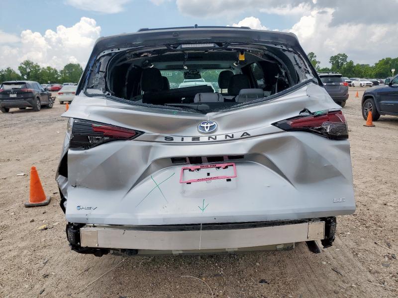 5TDBRKEC0SS255230 - 2025 TOYOTA SIENNA LE GRAY photo 6