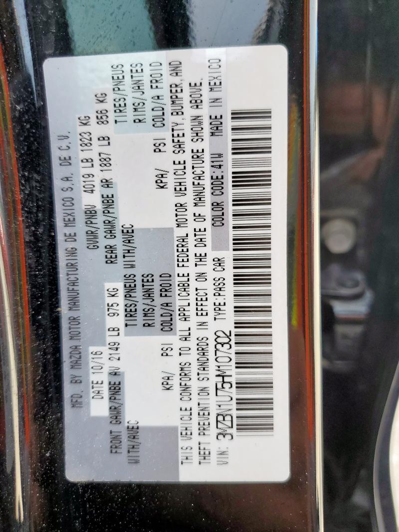 3MZBN1U75HM107302 - 2017 MAZDA 3 SPORT 黑色 照片 13