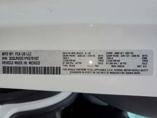 3C6LRVDG1PE578107 - 2023 RAM PROMASTER 2500 HIGH WHITE photo 13