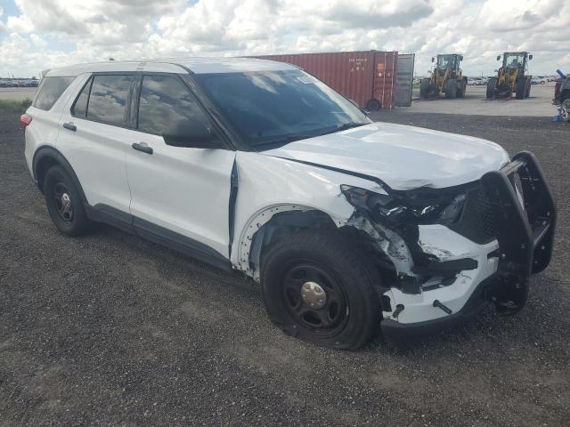1FM5K8AB1MGA86409 - 2021 FORD EXPLORER POLICE INTERCEPTOR Blanc photo 4
