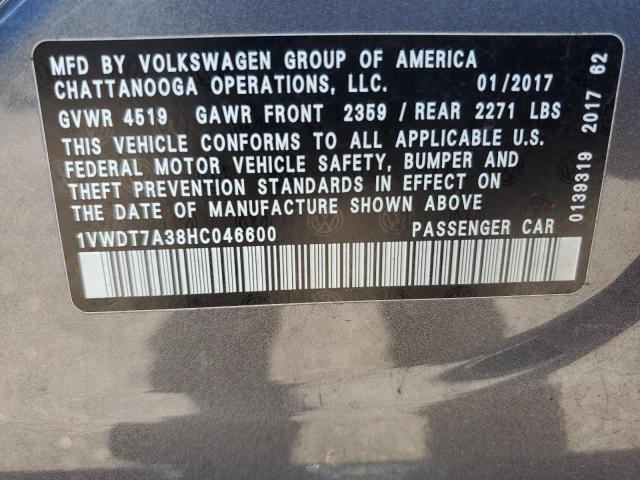 1VWDT7A38HC046600 - 2017 VOLKSWAGEN PASSAT R-LINE Boz foto 13