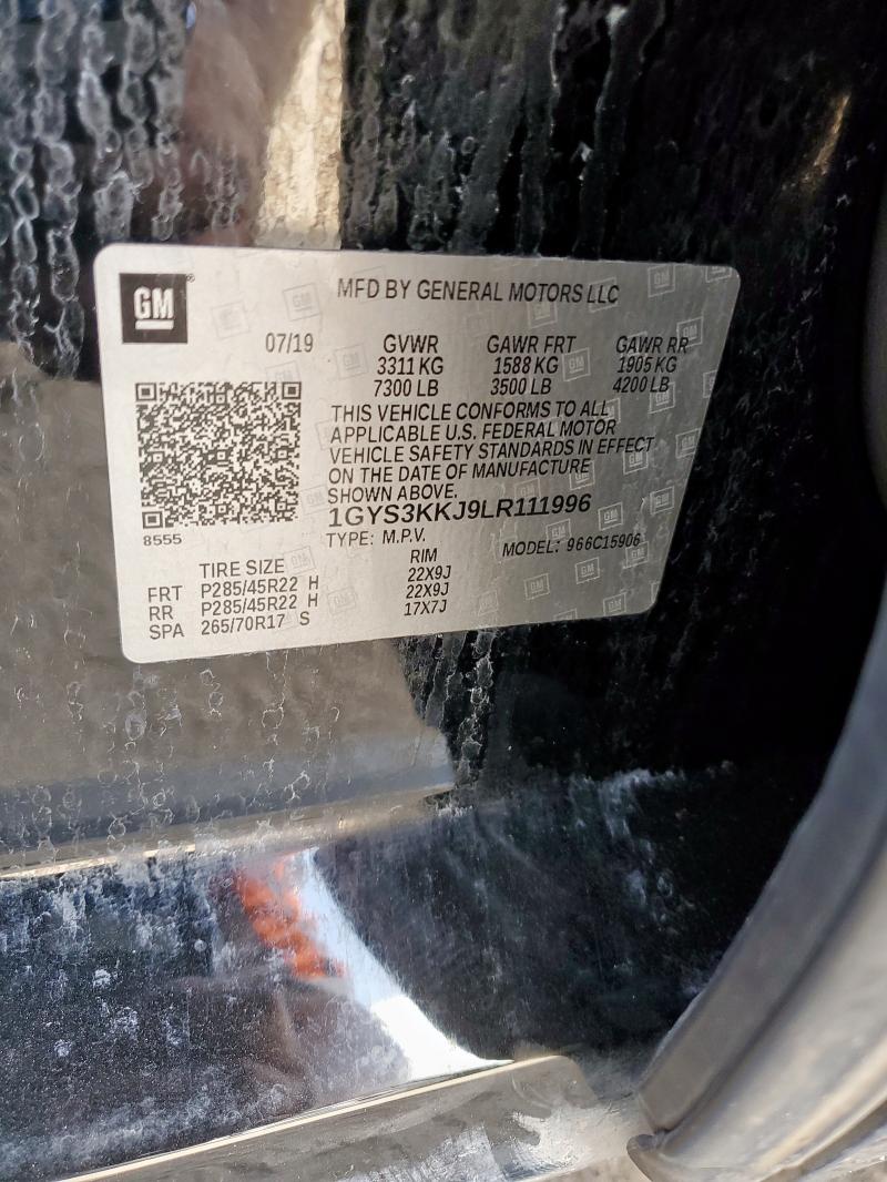 1GYS3KKJ9LR111996 - 2020 CADILLAC ESCALADE ESV PLATINUM Czarny zdjęcie 13