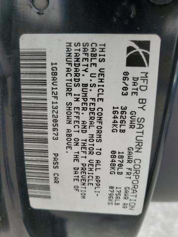 1G8AV12F13Z205673 - 2003 SATURN ION LEVEL 3 BLUE photo 13