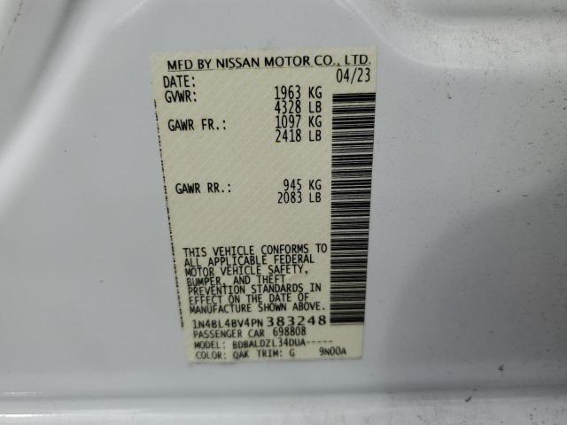 1N4BL4BV4PN383248 - 2023 NISSAN ALTIMA S WHITE photo 13