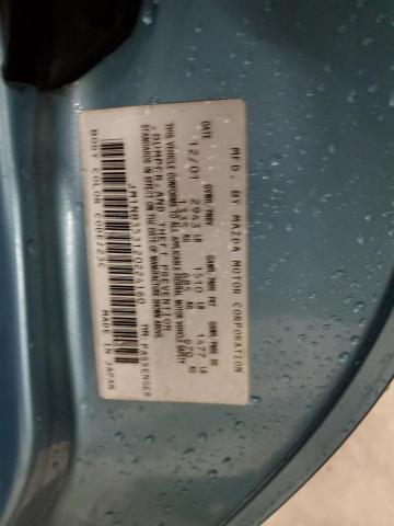 JM1NB353120224160 - 2002 MAZDA MX-5 MIATA BASE BLUE photo 12