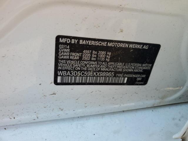 WBA3D5C59EKX98965 - 2014 BMW 328 D XDRIVE WHITE photo 12