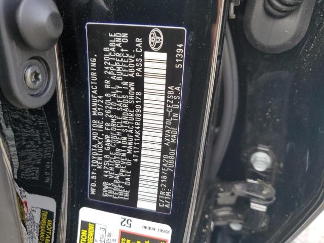 4T1T11AK4RU890178 - 2024 TOYOTA CAMRY SE NIGHT SHADE BLACK photo 12