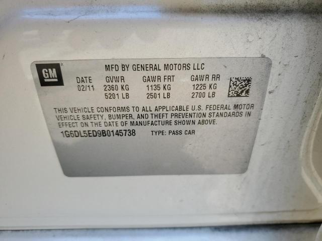 1G6DL5ED9B0145738 - 2011 CADILLAC CTS PERFORMANCE COLLECTION Beyaz fotoğraf 12