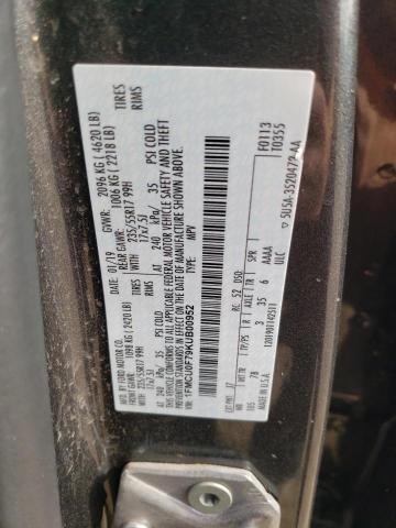 1FMCU0F79KUB00952 - 2019 FORD ESCAPE S GRAY photo 13