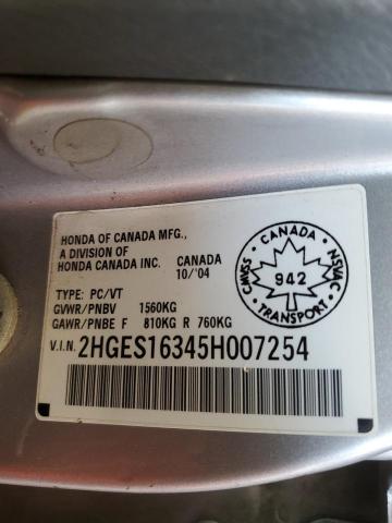 2HGES16345H007254 - 2005 HONDA CIVIC DX VP Gümüş foto 12