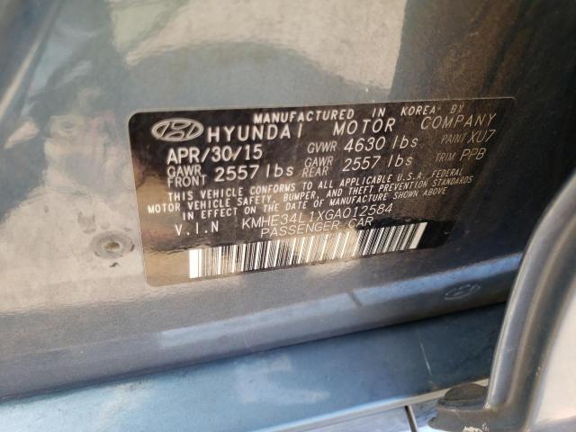 KMHE34L1XGA012584 - 2016 HYUNDAI SONATA HYBRID BLUE photo 12