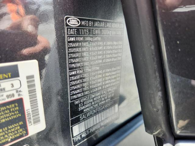 SALWR2KF0GA565911 - 2016 LAND ROVER RANGE ROVE HSE GRAY photo 13