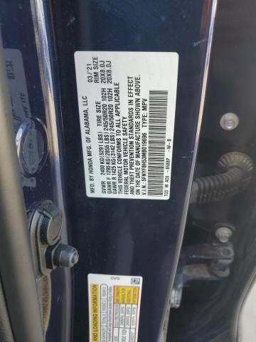 5FNYF8H53MB019696 - 2021 HONDA PASSPORT EXL Mavi foto 13