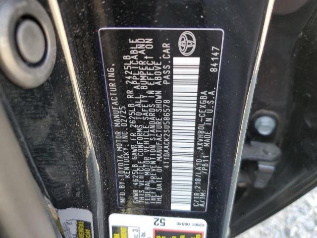 4T1DAACK2SU586578 - 2025 TOYOTA CAMRY XSE შავი ფოტო 13